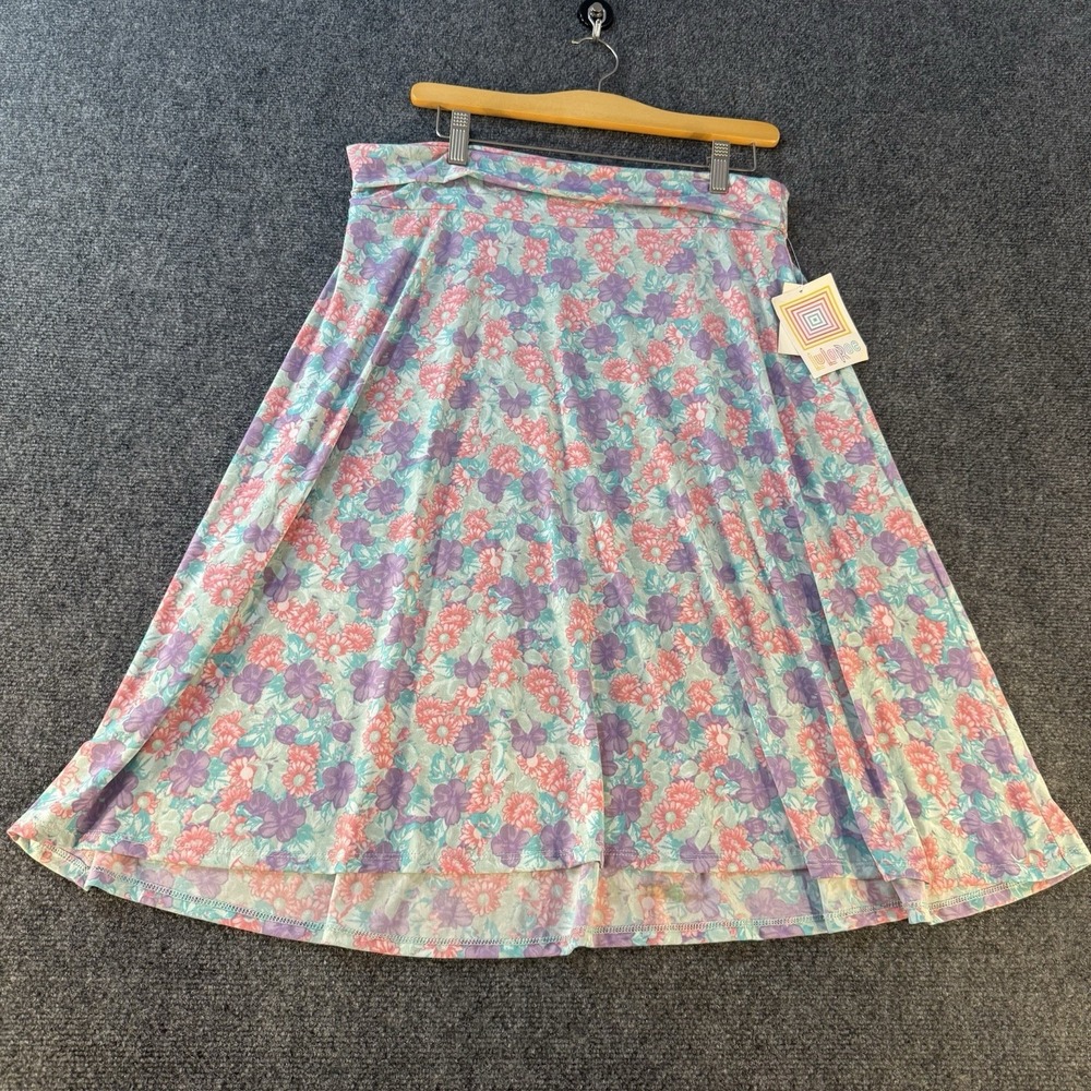 NWT LuLaRoe Azure Skirt Womens XL Floral Midi‎ A Line Stretch Pull On